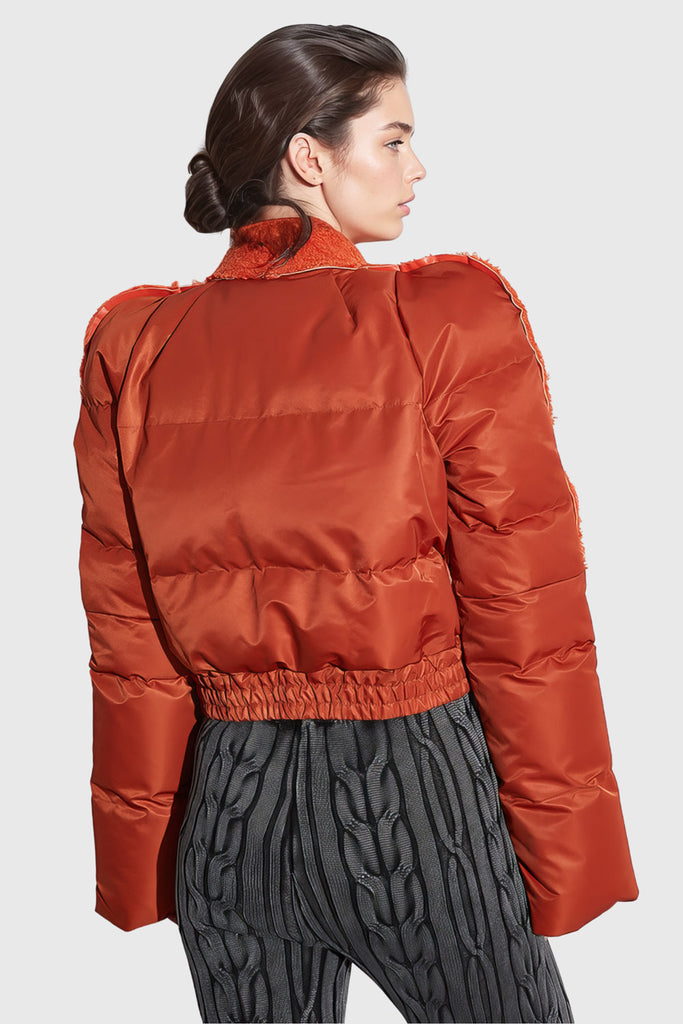 Krátká bunda Puffer Jacket - oranžová