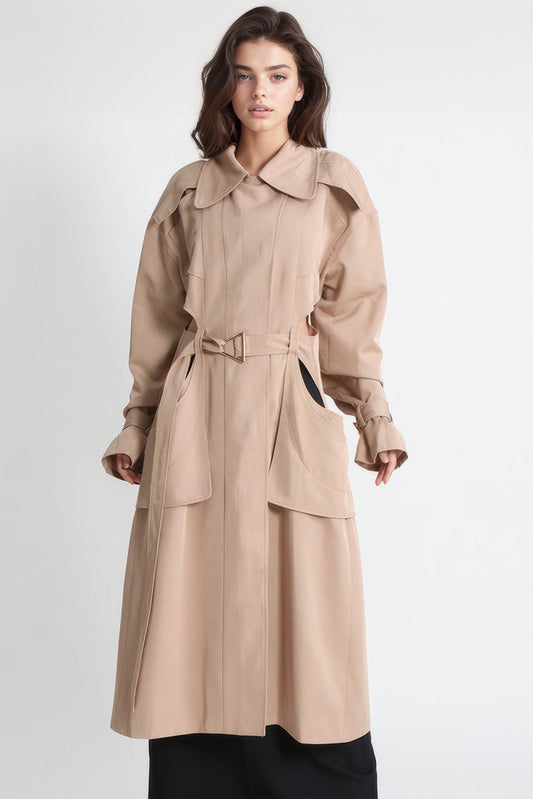 Trench con tagli in vita - Marrone