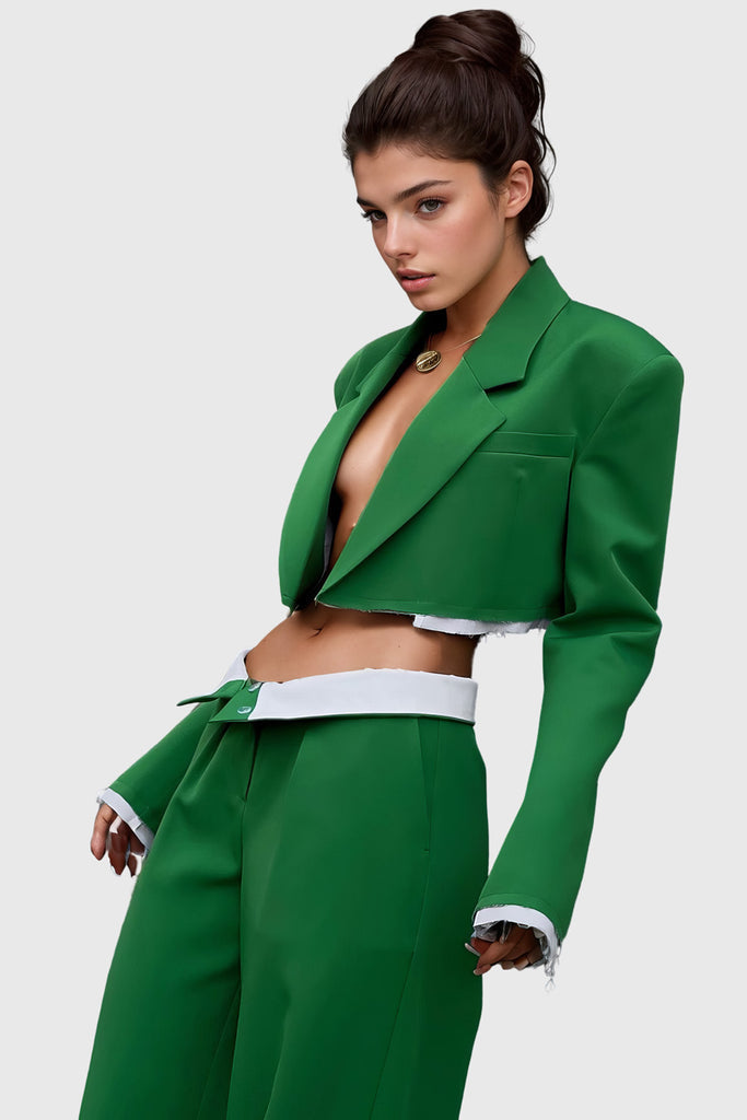 Ležérní dvoudílný oblek - zelený