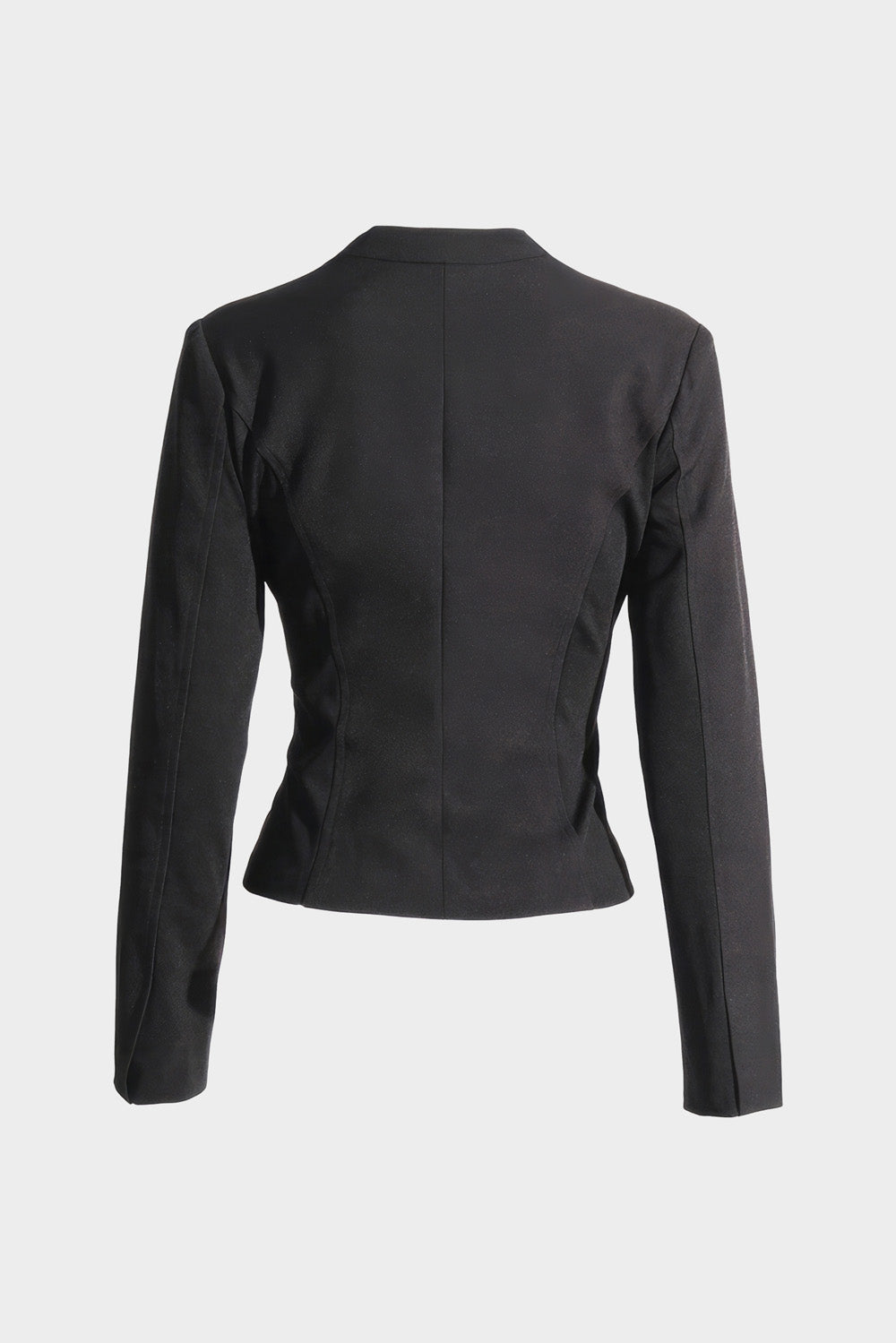 Long Sleeve Top with Square Neckline - Black